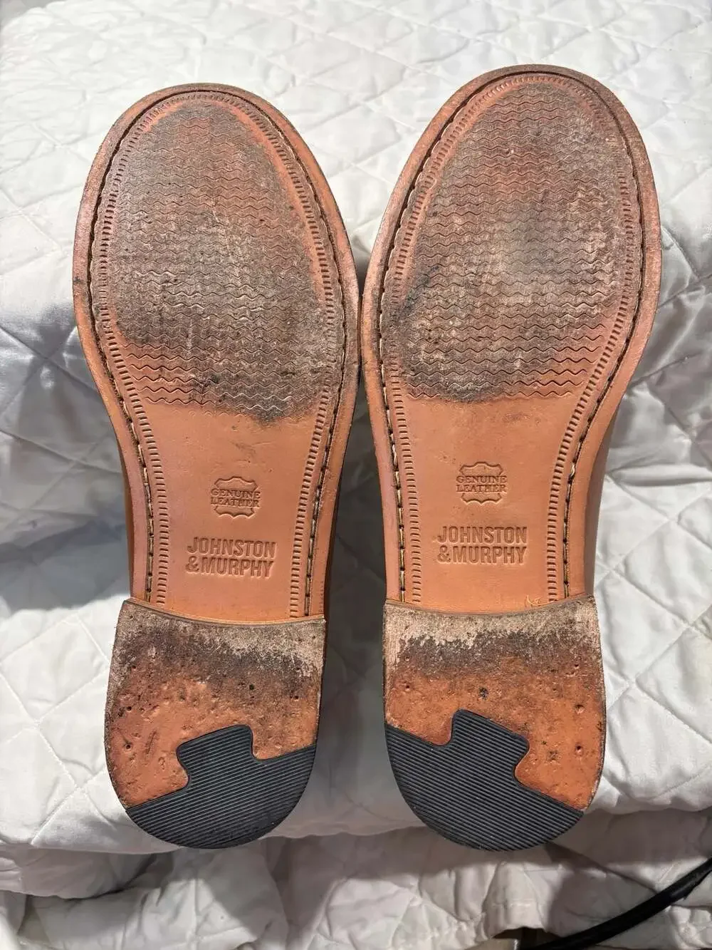 Johnston & Murphy Penny Loafers in Burnished Tan Leather